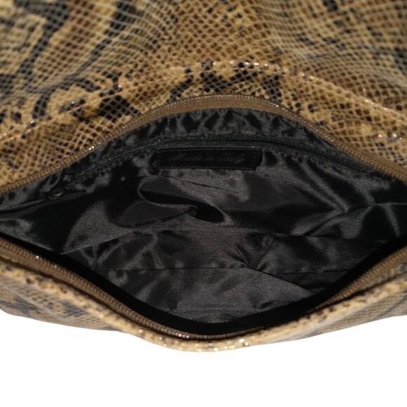 Y2K Animal Print Shoulder Bag Handbag Purse Italy Chain Fringe Leather Biker - Picture 9 of 16